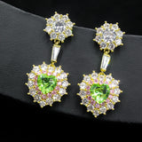925 Silver Heart-shaped Zircon Short Earrings