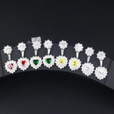 925 Silver Heart-shaped Zircon Short Earrings