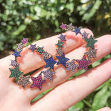 Colorful Zirconia Star Earrings - Women's Rainbow Jewelry