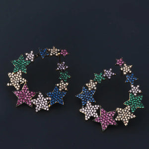 Colorful Zirconia Star Earrings - Women's Rainbow Jewelry