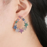 Colorful Zirconia Star Earrings - Women's Rainbow Jewelry