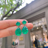 Emerald Women's Palaiba Earrings - Elegant Net Red Jewelry