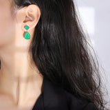 Emerald Women's Palaiba Earrings - Elegant Net Red Jewelry