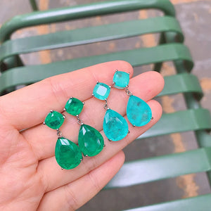 Emerald Women's Palaiba Earrings - Elegant Net Red Jewelry