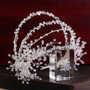 Bride Crystal Multi-Layer Crown Hairband Earring Sets Wedding Jewelry