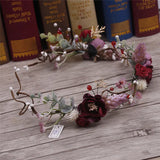 Bride Headdress Flower Wreath Garland Rattan Hair Jewelry Soft Tiara