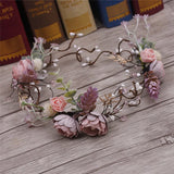 Bride Headdress Flower Wreath Garland Rattan Hair Jewelry Soft Tiara