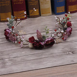Bride Headdress Flower Wreath Garland Rattan Hair Jewelry Soft Tiara