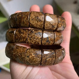Bronzite Stone Beads Bracelet Gem Stone Jewelry Bangle