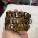 Bronzite Stone Beads Bracelet Natural Gem Stone Jewelry Bangle