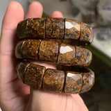 Bronzite Stone Beads Bracelet Gem Stone Jewelry Bangle