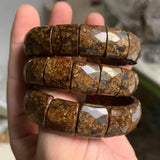 Bronzite Stone Beads Bracelet Gem Stone Jewelry Bangle