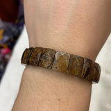 Bronzite Stone Beads Bracelet Natural Gemstone Bangle