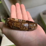 Bronzite Stone Beads Bracelet Bangle