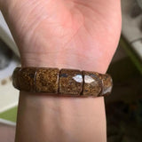 Bronzite Stone Beads Bracelet Bangle