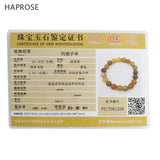 Brown Agate Bracelet Tea Dragon Pattern 12mm Beads Lion Head Bracelet