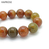 Brown Agate Bracelet Tea Dragon Pattern 12mm Beads Lion Head Bracelet