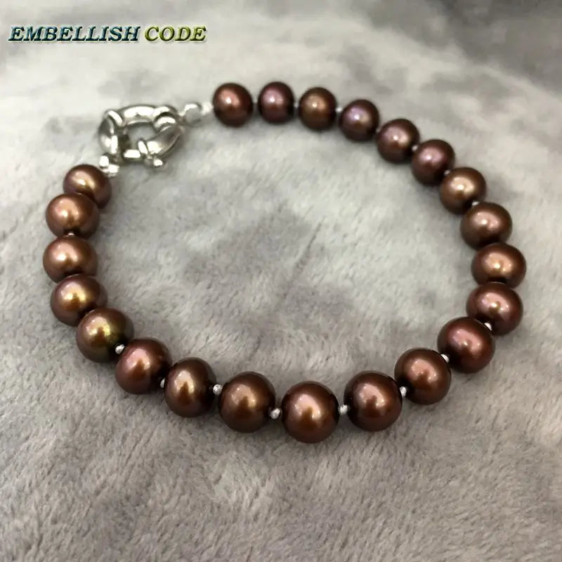 Brown Coffee Pearl Bracelet for Women