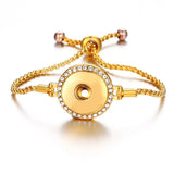 Dye Sublimation Button Bracelet for Women Zircon Jewelry 18mm
