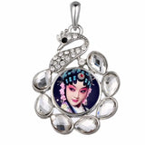 Dye Sublimation Flower Button Necklaces Pendant Jewelry