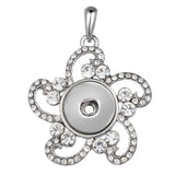 Dye Sublimation Flower Button Necklaces Pendant Jewelry
