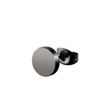 Men's Titanium Steel Round End Barbell Earring