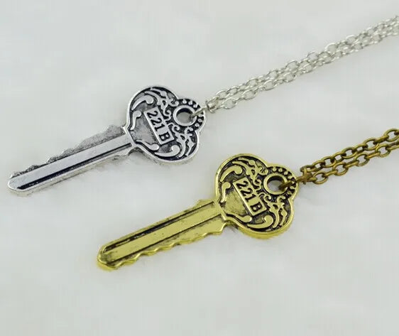 Vintage Charm 221B Sherlock Necklace Key, 20pcs