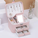 Mini Leather Jewelry Storage Case for Home Travel
