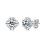 1CTW Moissanite Diamond Stud Earrings in 925 Sterling Silver for Women