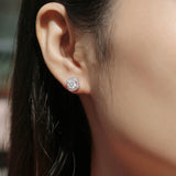 1CTW Moissanite Diamond Stud Earrings in 925 Sterling Silver for Women