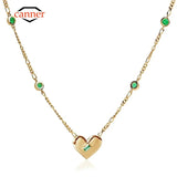 925 Silver Heart Pendant Necklace with Colorful Zircon