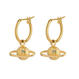 925 Silver Plated Spaceship Rocket Drop Earrings Fine Jewelry