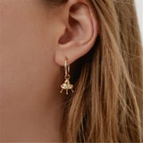 925 Silver Plated Spaceship Rocket Drop Earrings Fine Jewelry