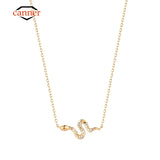925 Silver Zircon Snake Pendant Necklace for Women