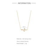 925 Silver Zircon Snake Pendant Necklace for Women