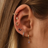 925 Silver Stud Earrings for Women Cartilage Piercing 2pcs