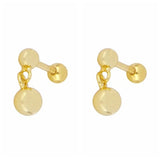 925 Silver Stud Earrings for Women Cartilage Piercing 2pcs