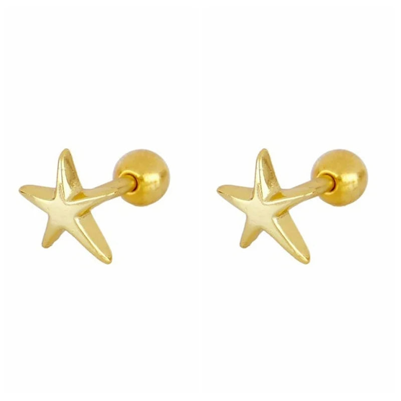 925 Silver Stud Earrings for Women Cartilage Piercing 2pcs