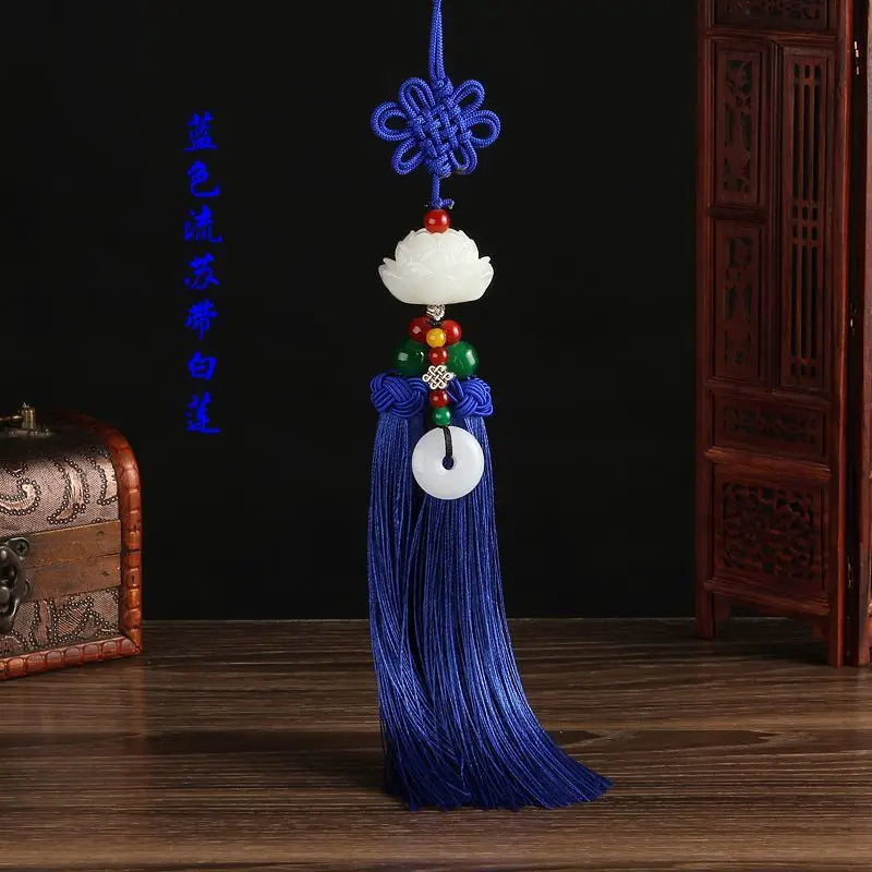 Car Good Luck Lotus Pendant Rearview Mirror Ornament