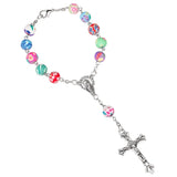 Catholic Decade Rosary Bracelet 8 mm Colorful Polymer Clay Beads