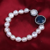 Ceramic and Stone Bracelet with Baroque Pearl