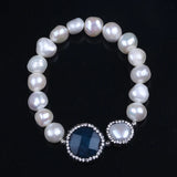 Ceramic and Stone Bracelet with Baroque Pearl