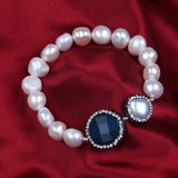 Ceramic and Stone Bracelet with Baroque Pearl