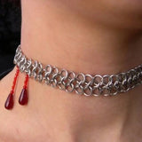 Spiderweb Chain Necklace - Goth Halloween Statement Jewelry