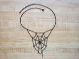 Spiderweb Chain Necklace - Goth Halloween Statement Jewelry