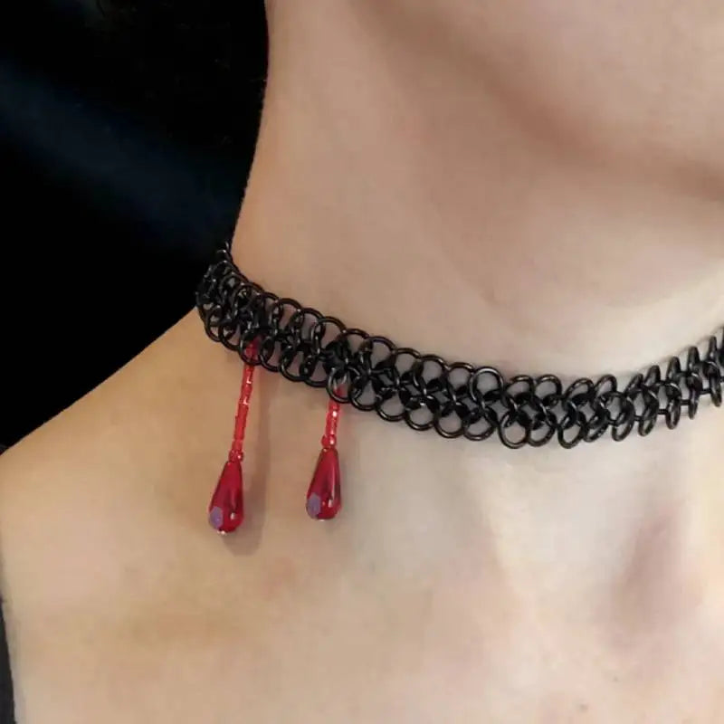 Spiderweb Chain Necklace - Goth Halloween Statement Jewelry