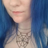 Spiderweb Chain Necklace - Goth Halloween Statement Jewelry
