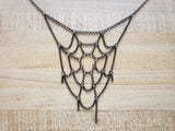 Spiderweb Chain Necklace - Goth Halloween Statement Jewelry