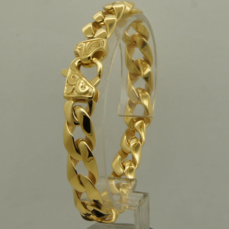 Champagne Plating Stainless Steel Chain Bracelet