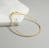 Champagne Zircon Round Faceted 2mm/3mm/4mm Beads Bracelet